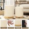 Costway Velvet Storage Ottoman Set of 2 Modern Round Ottoman with Storage for Living Room